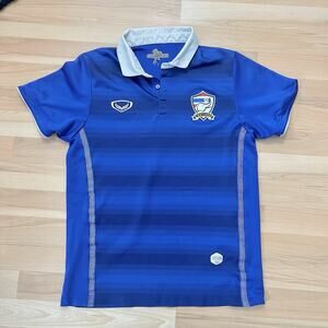 2014 Thailand National Soccer Team Jersey Grand Sport Blue Football Kit EUC Sz M